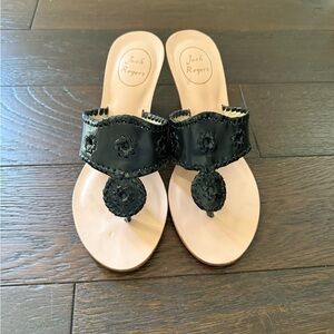 Jack Rogers Black Wedge Sandals - Women’s US 8.5